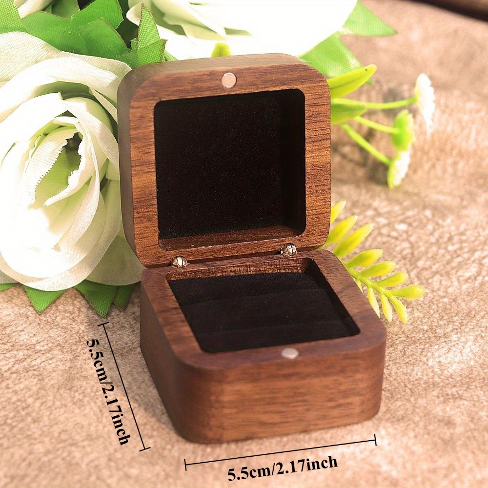 Custom Heart-Shaped Wooden Ring Box for Wedding Ceremonies
